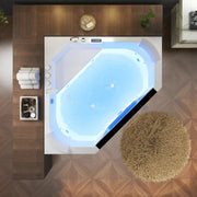 Empava - 59" Alcove Combo Massage Whirlpool Inline Heater LED Tub with Left Drain - EMPV-59PRO03 - IMG3