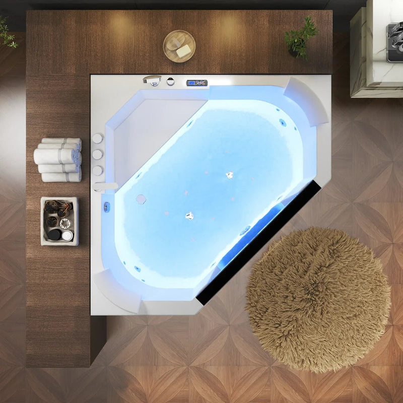 Empava - 59" Alcove Combo Massage Whirlpool Inline Heater LED Tub with Left Drain - EMPV-59PRO03 - IMG3