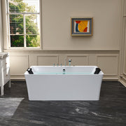 Empava - 67" Freestanding Whirlpool Bathtub with Faucet and Center Drain - EMPV-67AIS03 - IMG1