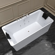 Empava - 67" Freestanding Whirlpool Bathtub with Faucet and Center Drain - EMPV-67AIS03 - IMG5