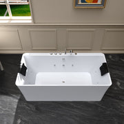 Empava - 67" Freestanding Whirlpool Bathtub with Faucet and Center Drain - EMPV-67AIS03 - IMG6