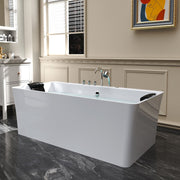 Empava - 67" Freestanding Whirlpool Bathtub with Faucet and Center Drain - EMPV-67AIS03 - IMG2