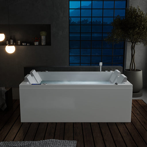 Empava - 71-inch Freestanding Combination Massage 2-Person LED Tub With Center Drain - EMPV-71JT801 - IMG1