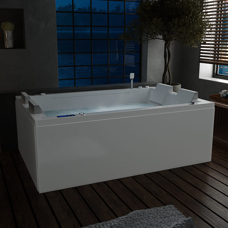 Empava - 71-inch Freestanding Combination Massage 2-Person LED Tub With Center Drain - EMPV-71JT801 - IMG2