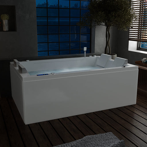 Empava - 71-inch Freestanding Combination Massage 2-Person LED Tub With Center Drain - EMPV-71JT801 - IMG2