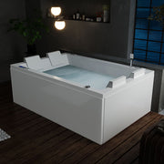 Empava - 71-inch Freestanding Combination Massage 2-Person LED Tub With Center Drain - EMPV-71JT801 - IMG4