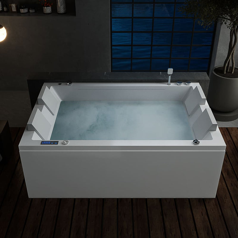 Empava - 71-inch Freestanding Combination Massage 2-Person LED Tub With Center Drain - EMPV-71JT801 - IMG5