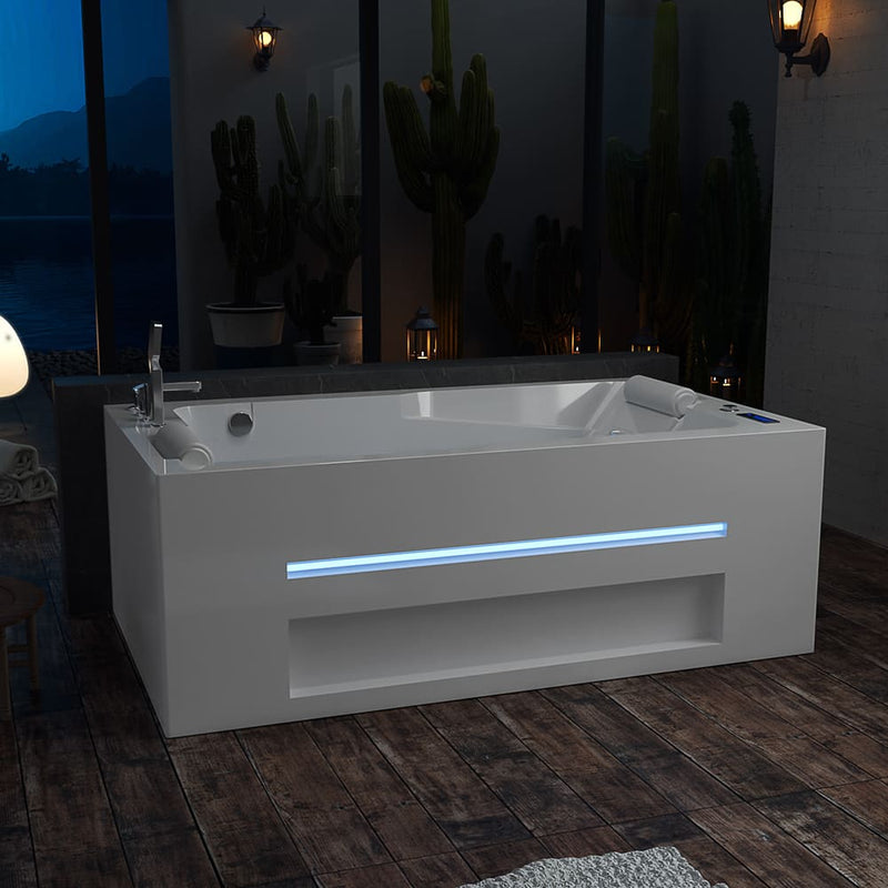 Empava - 71-inch Alcove Massage Inline Heater 2-Person LED Tub With Left Drain - EMPV-71JT802 - IMG2