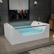 Empava - 71" Freestanding Combo Massage Whirlpool Inline Heater 2-Person Bathtub with Dual Glass Design - EMPV-71PRO01 - IMG2