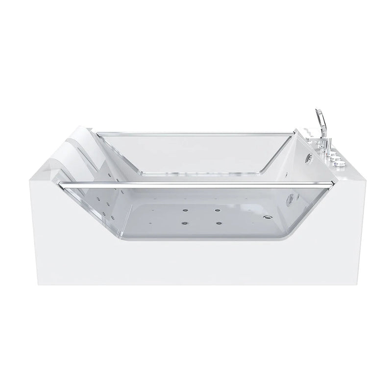 Empava - 71" Freestanding Combo Massage Whirlpool Inline Heater 2-Person Bathtub with Dual Glass Design - EMPV-71PRO01 - IMG7