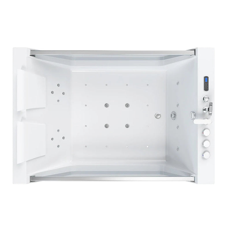 Empava - 71" Freestanding Combo Massage Whirlpool Inline Heater 2-Person Bathtub with Dual Glass Design - EMPV-71PRO01 - IMG8