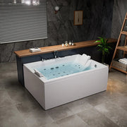 Empava - 71" Alcove Inline Heater Combo Massage Whirlpool 2-Person Tub with Waterfall - EMPV-71PRO02 - IMG3