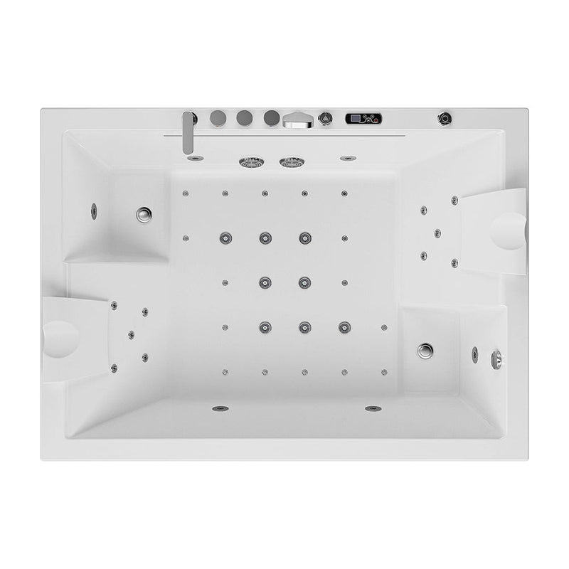 Empava - 71" Alcove Inline Heater Combo Massage Whirlpool 2-Person Tub with Waterfall - EMPV-71PRO02 - IMG9