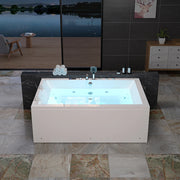 Empava - 71" Alcove Dual Massage Whirlpool Inline Heater 2-Person Bathtub with Center Drain - EMPV-71PRO04 - IMG4