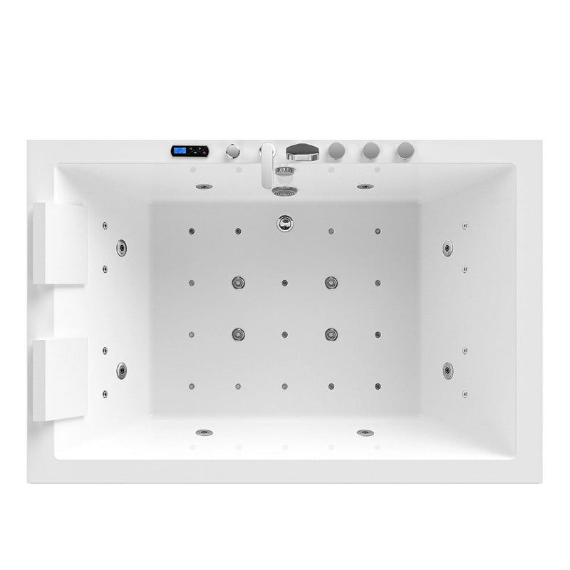 Empava - 71" Alcove Dual Massage Whirlpool Inline Heater 2-Person Bathtub with Center Drain - EMPV-71PRO04 - IMG8