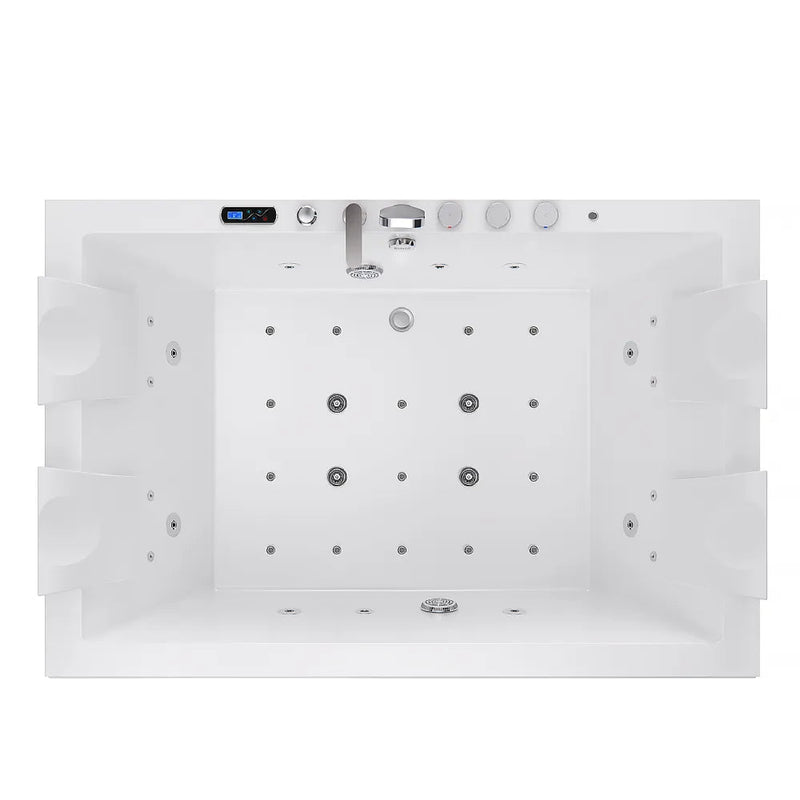 Empava - 71" Alcove Dual Massage Whirlpool Inline Heater 2-Person Bathtub with Revi-skin Therapy - EMPV-71PRO05 - IMG10