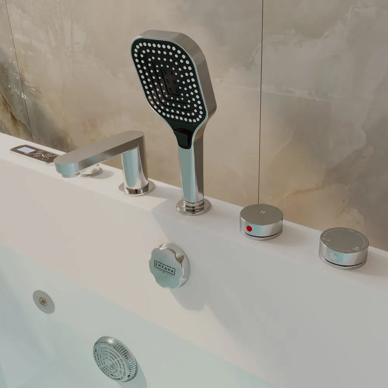 Empava - 71" Alcove Dual Massage Whirlpool Inline Heater 2-Person Bathtub with Revi-skin Therapy - EMPV-71PRO05 - IMG6