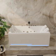 Empava - 71" Alcove Dual Massage Whirlpool Inline Heater 2-Person Bathtub with Revi-skin Therapy - EMPV-71PRO05 - IMG1