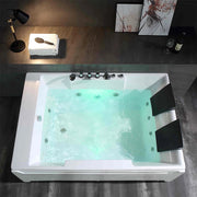 Empava - 72" Alcove Whirlpool LED Bathtub for 2 Persons with Left Drain - EMPV-72JT367LED - IMG2