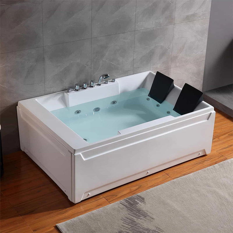 Empava - 72" Alcove Whirlpool LED Bathtub for 2 Persons with Left Drain - EMPV-72JT367LED - IMG3