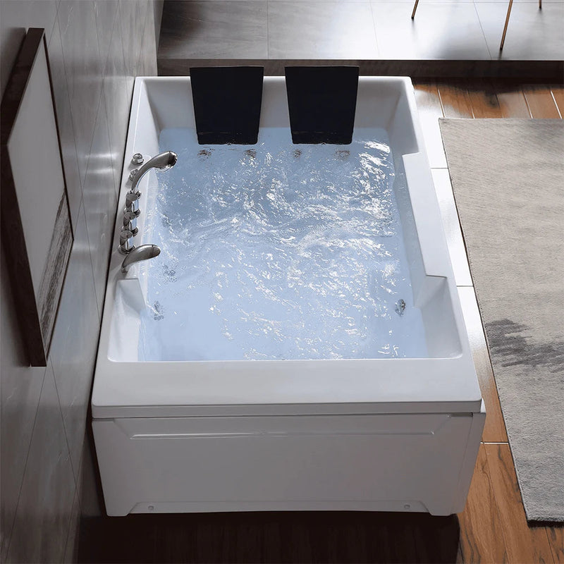 Empava - 72" Alcove Whirlpool LED Bathtub for 2 Persons with Left Drain - EMPV-72JT367LED - IMG5