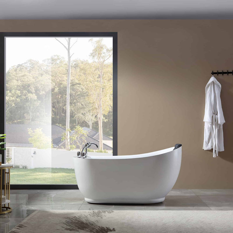 Empava - 59" Acrylic Freestanding Whirlpool Tub with Reversible Drain - EMPV-59AIS04 - IMG2