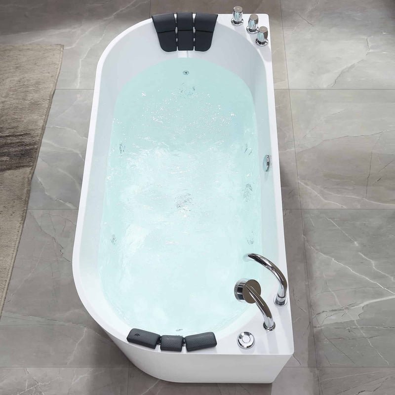 Empava - 59" Freestanding Hydro Massage Whirlpool Bathtub with Center Drain - EMPV-59AIS06 - IMG6