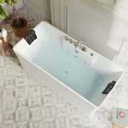Empava - 59" Freestanding Rectangle Whirlpool Bathtub with Center Drain - EMPV-59AIS15 - IMG5