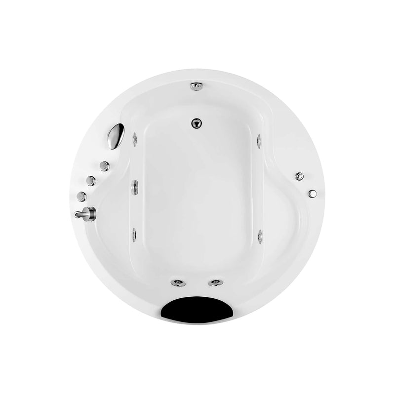 Empava - 59" Freestanding Round Whirlpool Bathtub with Right Drain - EMPV-59JT005 - IMG9