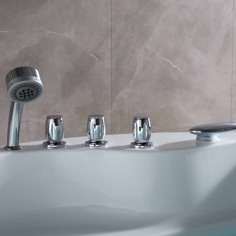 Empava - 59" Freestanding Round Whirlpool Bathtub with Right Drain - EMPV-59JT005 - IMG7