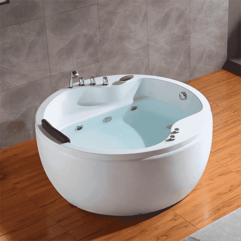 Empava - 59" Freestanding Round Whirlpool Bathtub with Right Drain - EMPV-59JT005 - IMG1