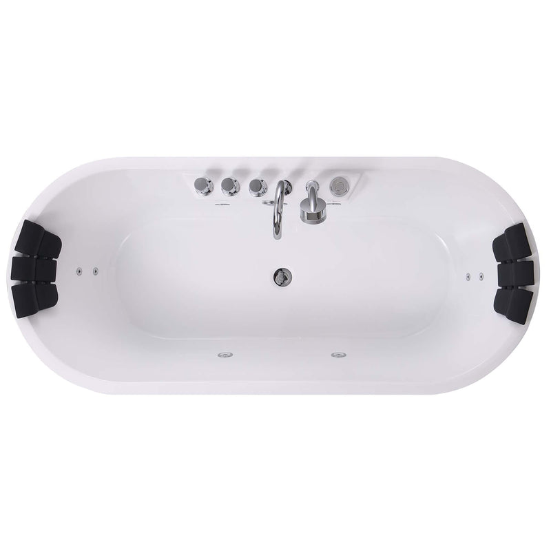 Empava - 67" Freestanding Oval Whirlpool Bathtub with Center Drain - EMPV-67AIS01 - IMG10