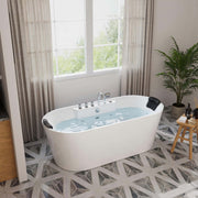 Empava - 67" Freestanding Oval Whirlpool Bathtub with Center Drain - EMPV-67AIS01 - IMG3