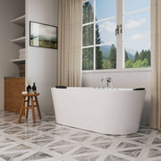 Empava - 67" Freestanding Oval Whirlpool Bathtub with Center Drain - EMPV-67AIS01 - IMG2