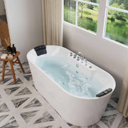Empava - 67" Freestanding Oval Whirlpool Bathtub with Center Drain - EMPV-67AIS01 - IMG4