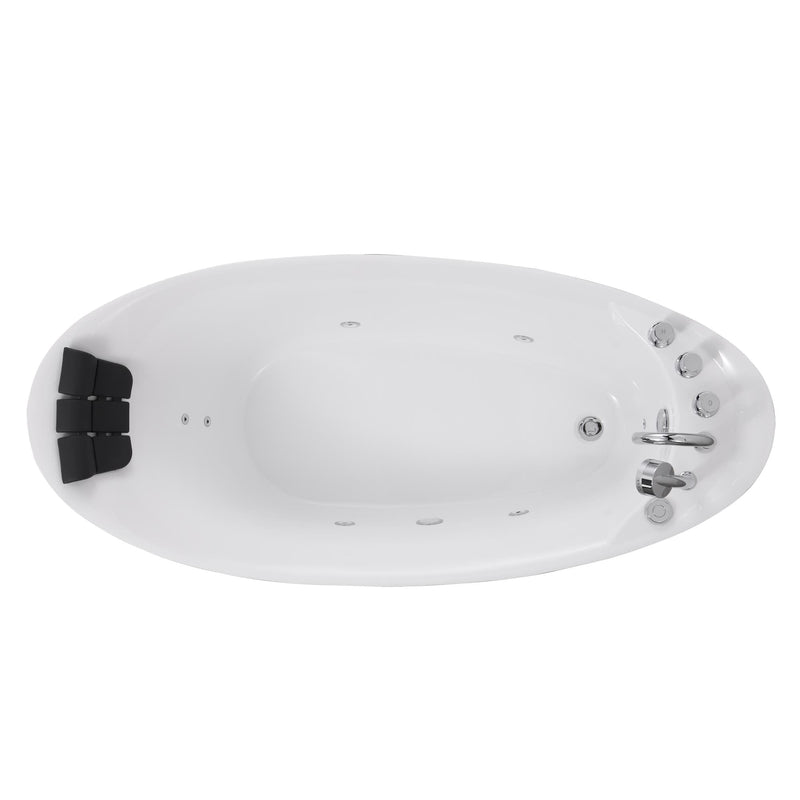 Empava - 67" Freestanding Hydro Massage Whirlpool Bathtub with Reversible Drain - EMPV-67AIS02 - IMG11