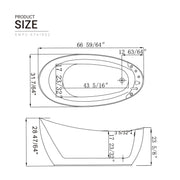 Empava - 67" Freestanding Hydro Massage Whirlpool Bathtub with Reversible Drain - EMPV-67AIS02 - IMG12