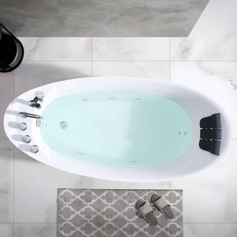 Empava - 67" Freestanding Hydro Massage Whirlpool Bathtub with Reversible Drain - EMPV-67AIS02 - IMG9