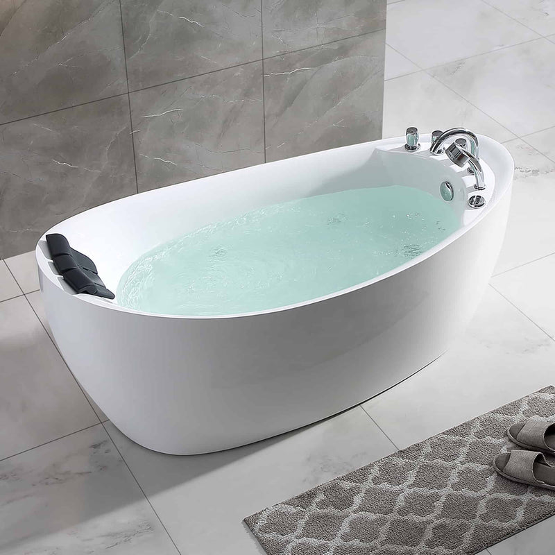 Empava - 67" Freestanding Hydro Massage Whirlpool Bathtub with Reversible Drain - EMPV-67AIS02 - IMG5