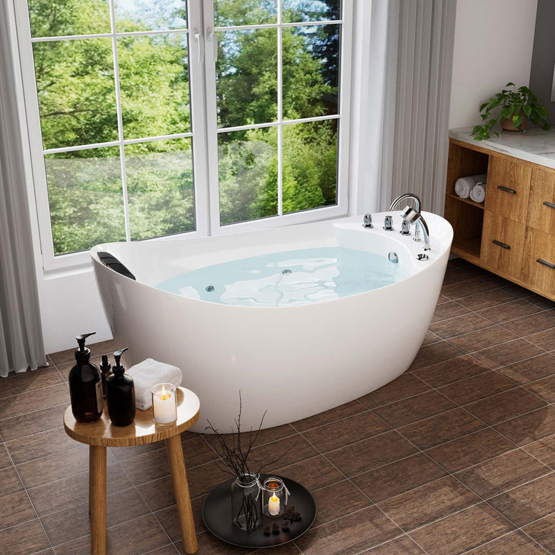 Empava - 67" Freestanding Hydro Massage Whirlpool Bathtub with Reversible Drain - EMPV-67AIS02 - IMG2