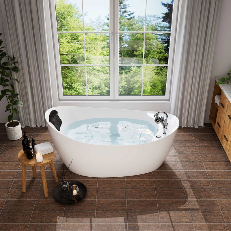 Empava - 67" Freestanding Hydro Massage Whirlpool Bathtub with Reversible Drain - EMPV-67AIS02 - IMG1