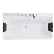 Empava - 67" Freestanding Whirlpool Bathtub with Faucet and Center Drain - EMPV-67AIS03 - IMG9