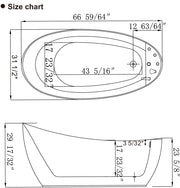 Empava - 67" Acrylic Freestanding Whirlpool Tub with Reversible Drain - EMPV-67AIS05 - IMG9