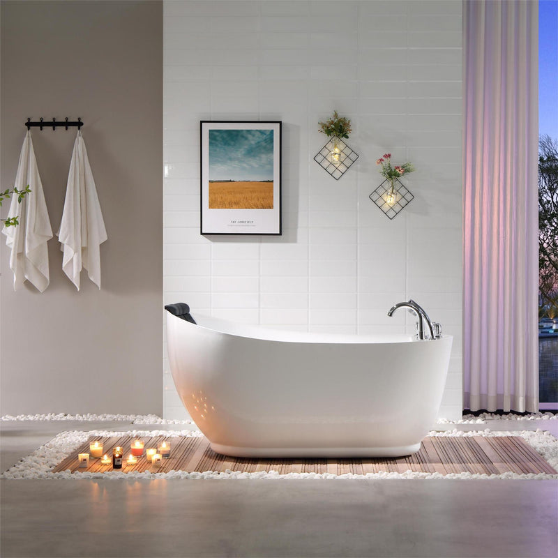 Empava - 67" Acrylic Freestanding Whirlpool Tub with Reversible Drain - EMPV-67AIS05 - IMG2