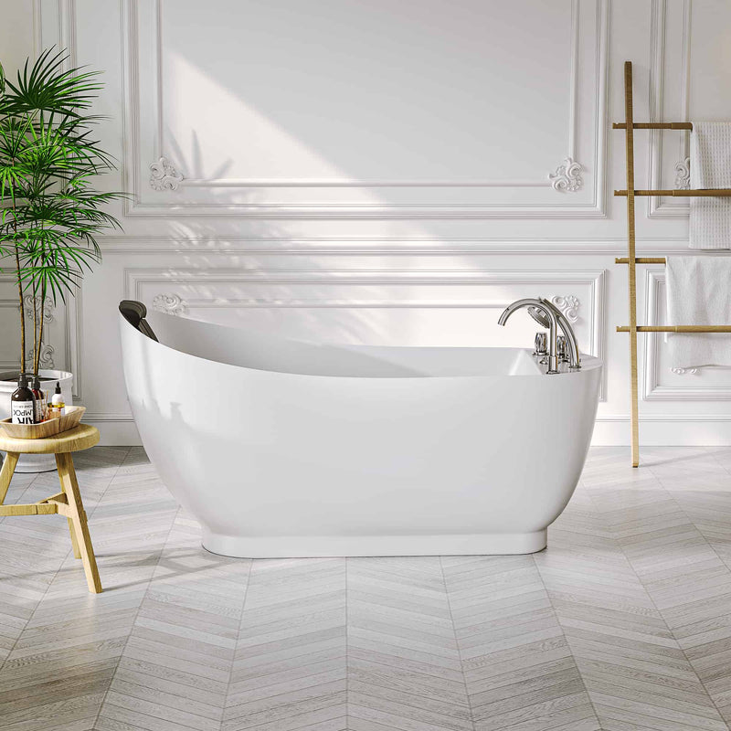 Empava - 67" Acrylic Freestanding Whirlpool Tub with Reversible Drain - EMPV-67AIS05 - IMG1