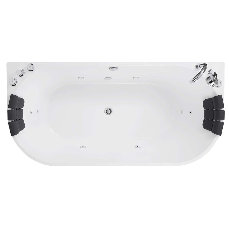 Empava - 67" Freestanding Hydro Massage Whirlpool Bathtub with Center Drain - EMPV-67AIS07 - IMG10