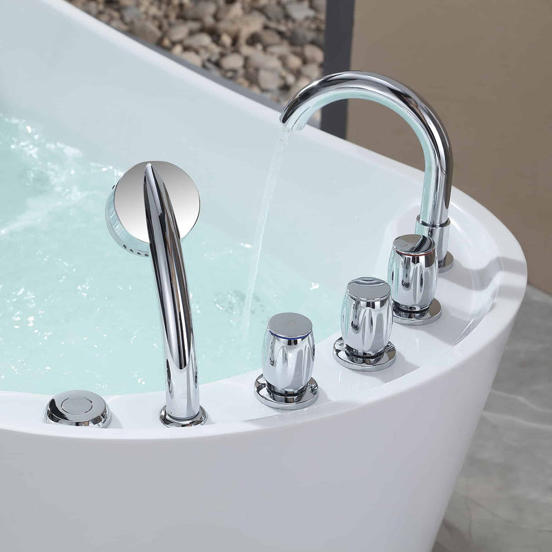 Empava - 67" Freestanding Whirlpool Tub with Faucet and Reversible Drain - EMPV-67AIS09 - IMG8