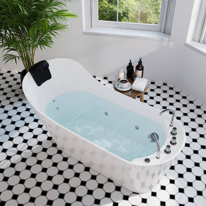 Empava - 67" Freestanding Whirlpool Tub with Faucet and Reversible Drain - EMPV-67AIS09 - IMG2