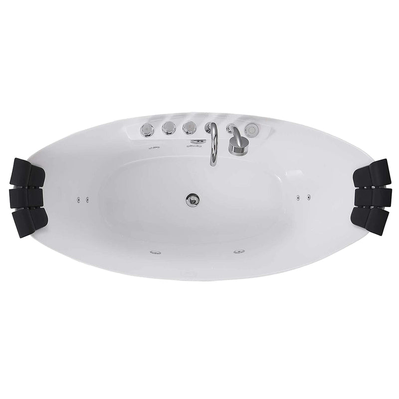 Empava - 67" Freestanding Boat-shaped Whirlpool Bathtub with Center Drain - EMPV-67AIS10 - IMG7