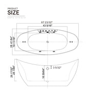 Empava - 67" Freestanding Boat-shaped Whirlpool Bathtub with Center Drain - EMPV-67AIS10 - IMG8